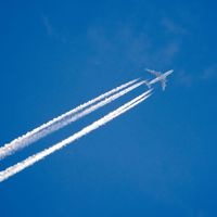 Contrails of an airplane