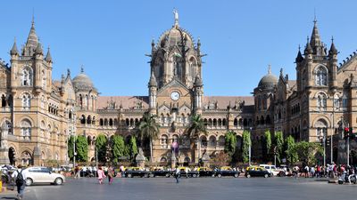 Chhatrapati Shivaji Terminus (formerly Victoria Terminus), Mumbai (Bombay), India, designated a UNESCO World Heritage site in 2004.