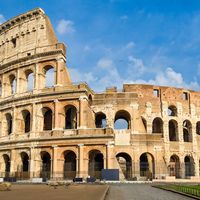 The Colosseum in Rome, Italy.