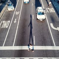 Person crossing a street