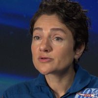 A close-up of Meir as she speaks to an off-screen interviewer.