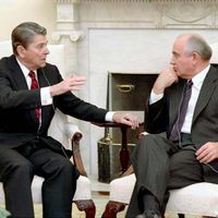 Ronald Reagan and Mikhail Gorbachev