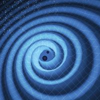 Illustration of gravitational waves detected by LIGO on Dec. 26, 2015