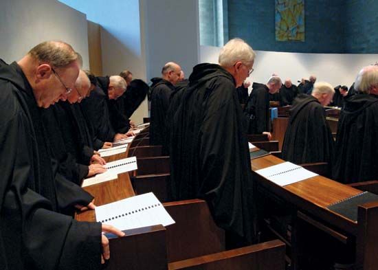 Divine office at a Benedictine abbey