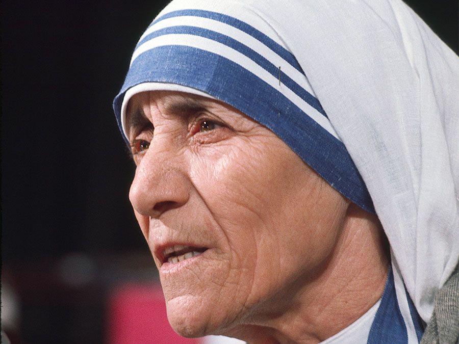 Blessed Mother Teresa of Calcutta (Kolkata), India. Roman Catholic nun, at the World Conference of the International Women's Year in Mexico City in 1975