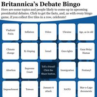Britannica's Presidential Debate Bingo