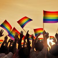 Gay Pride rainbow flags