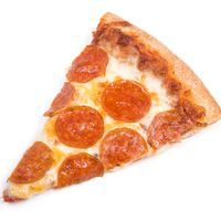 Pepperoni pizza slice
