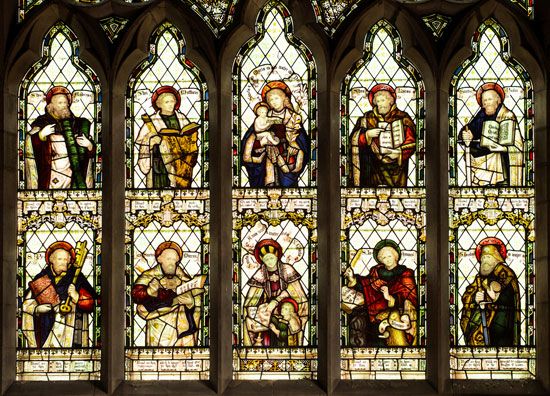 Saints in stained glass