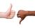 Thumbs up and thumbs down.
