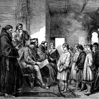 Alfred visiting a monastery school