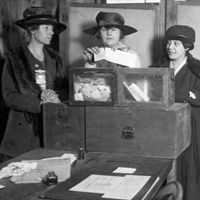 Women casting their votes in New York City, c. 1920s.